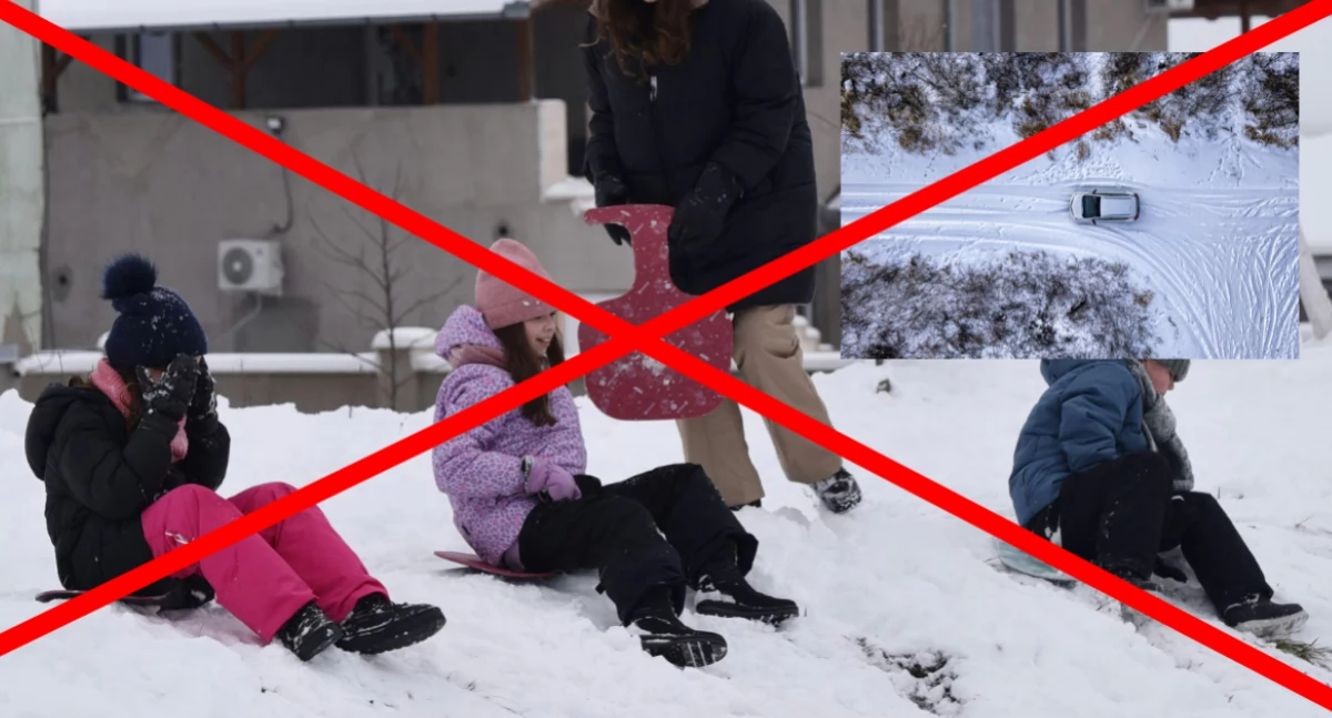 Działania służb, Kulig samochodem zabronione niebezpieczne - zdjęcie, fotografia