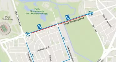 Ciąg dalszy prac w al. Waszyngtona. Zmiany i utrudnienia